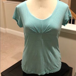 turquoise & white top